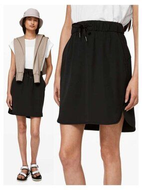 LULULEMON On The Fly Woven Skirt Sz 2 Black